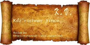 Kürschner Vince névjegykártya